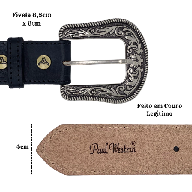 Cinto Paul Western Preto - Imagem 5
