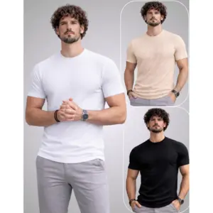 Kit 3 Camisetas Texturizadas Básica